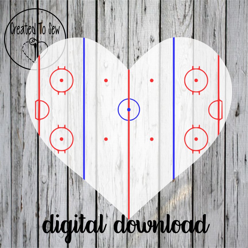 Hockey Rink Heart Set SVG Files