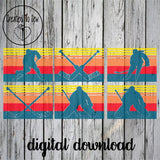 Hockey Silhouette With Background SVG File Set