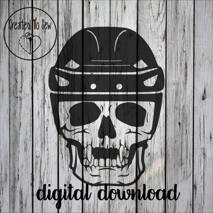 Hockey Skull With Fangs and Helmet SVG File – Created To Sew