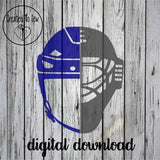 Split Hockey Player And Goalie Helmet SVG File
