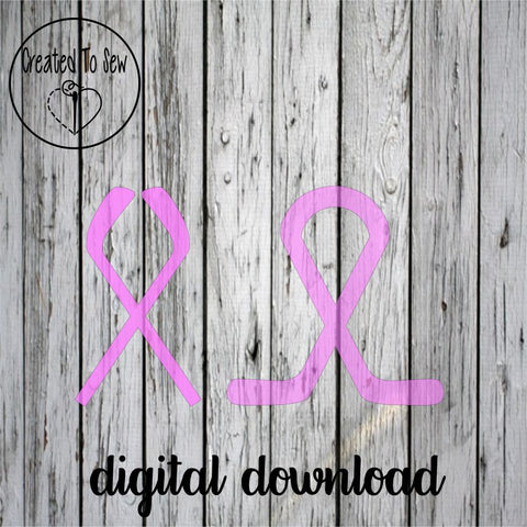 Hockey Stick Awareness Ribbon SVG File
