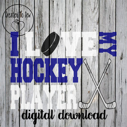I Love My Hockey Player and Goalie Set SVG File