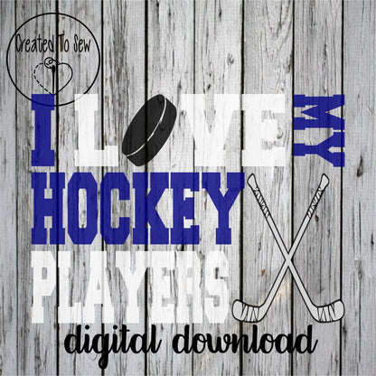 I Love My Hockey Player and Goalie Set SVG File