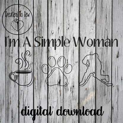 I'm A Simple Woman Coffee Dogs Hockey SVG File