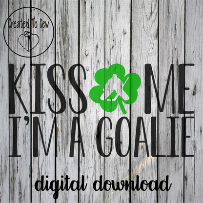 Kiss Me I Play Hockey Goalie and Player SVG File
