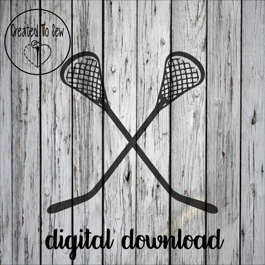Lacrosse Hockey Sticks Crossed SVG File
