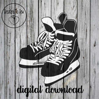 Pair Of Hockey Skates SVG File – Created To Sew