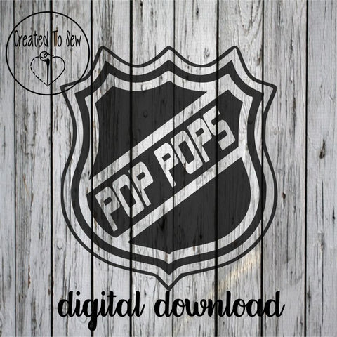 Pop Pops Hockey Crest SVG File