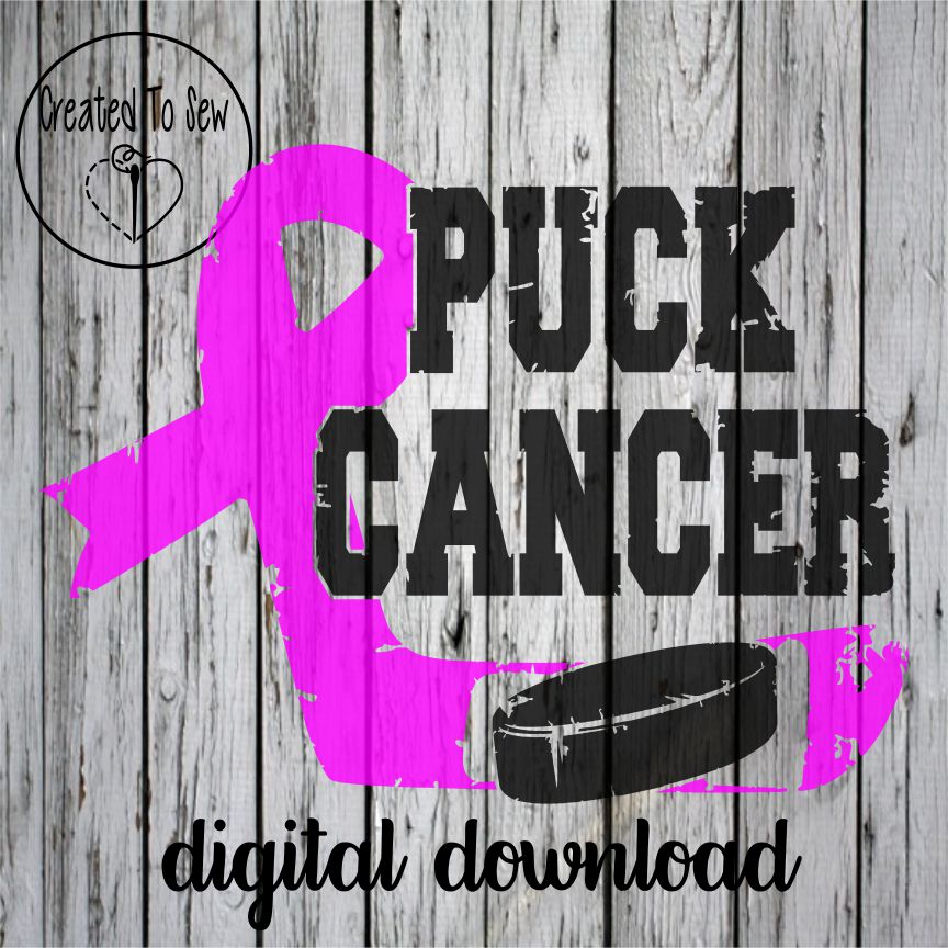 Puck Cancer Hockey SVG Set – Created To Sew