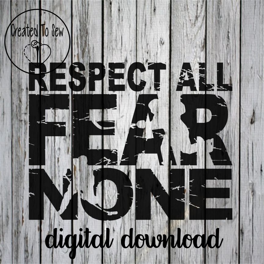 Respect All Fear None Hockey Distressed SVG File