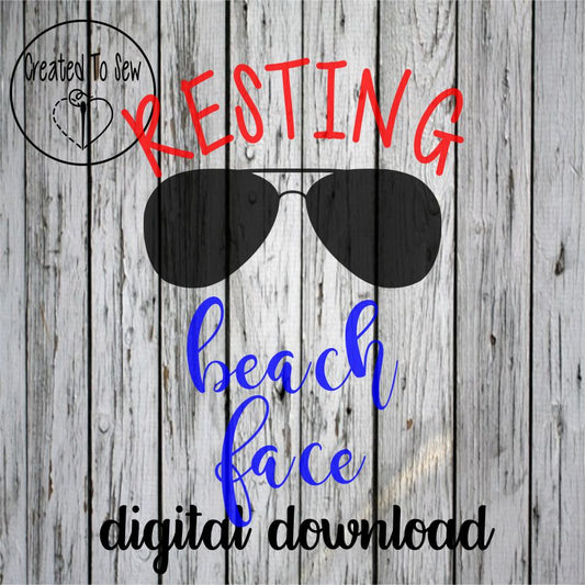 Resting Beach Face SVG File