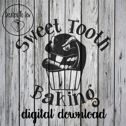 Sweet Tooth Baking Cupcake Hockey Puck SVG File