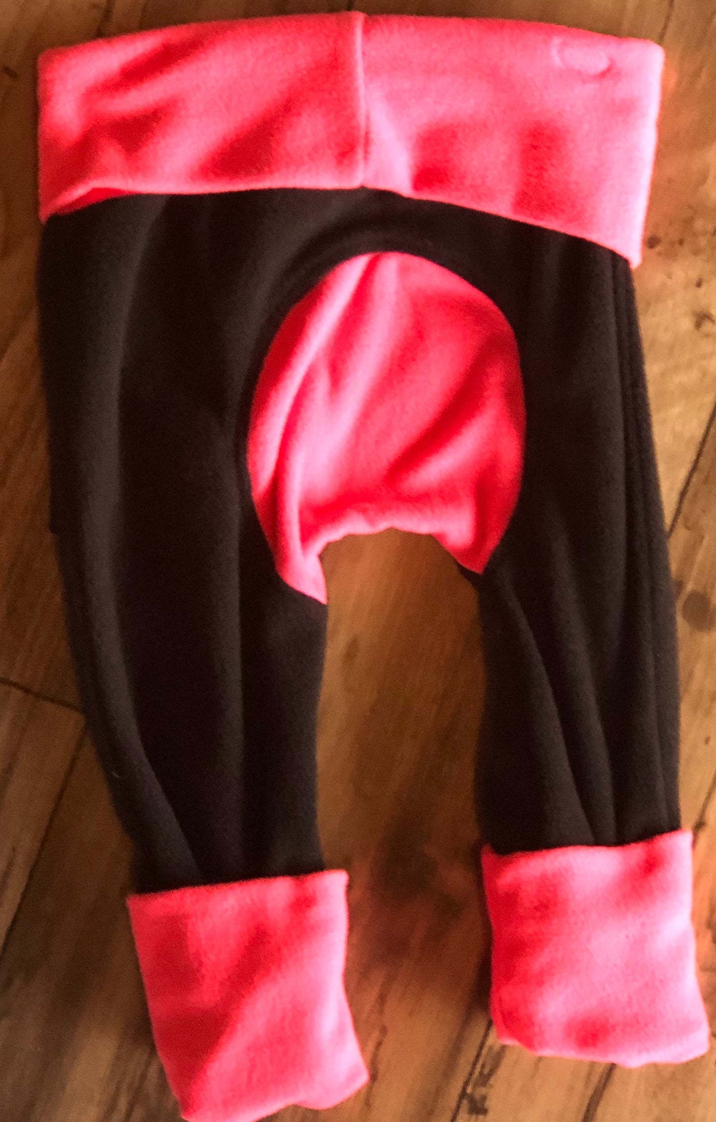 Hot Pink & Black Bum Circle Growth With Me Pants Size 3-12m