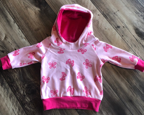 Pink Butterfly Hoodie, Joggers, Booties, and Headband Set Size 0-3m ...
