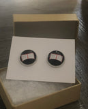 Black Hockey Net Handmade 12mm Studded Earrings