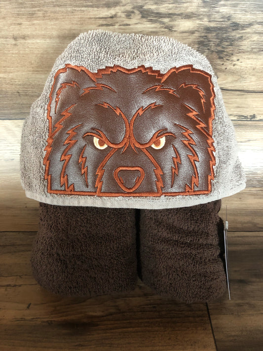 Brown Bear Children’s Hooded Towel Brown And Gray