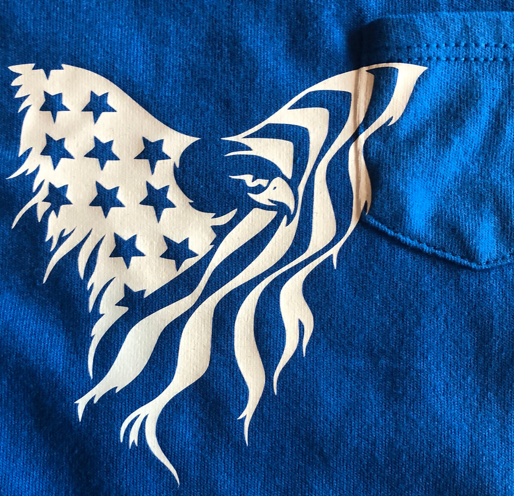 American Eagle Flag Blue T-Shirt Size 12m – Created To Sew