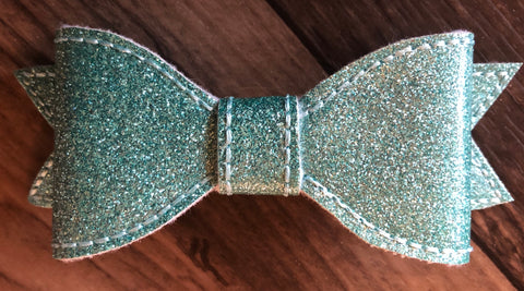 Girls Bow Tie Baby Blue Hair Bow