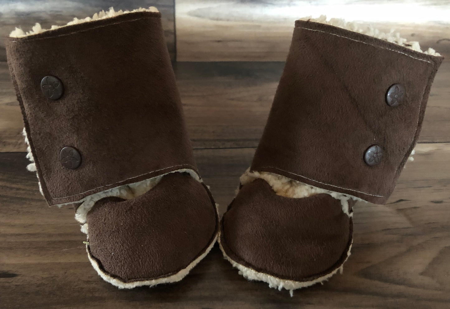 Sherpa Brown Baby Stay On Boots Size 6-9m