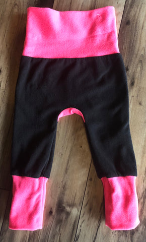 Hot Pink & Black Bum Circle Growth With Me Pants Size 3-12m