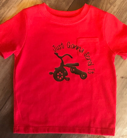 "Just Gonna Send It" Red T-Shirt Size 18m