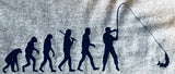 Evolution Of A Fisherman Gray T-Shirt Size M