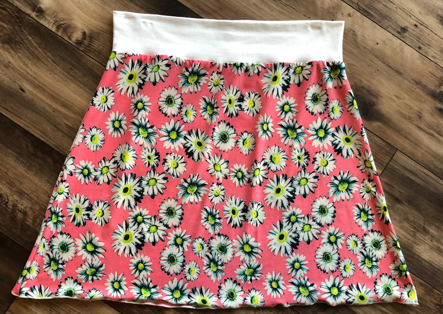 White and Pink Flower Women’s Skirt