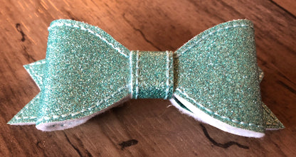 Girls Bow Tie Baby Blue Hair Bow