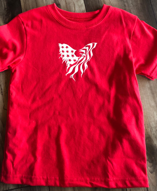 American Eagle Flag Red T-Shirt Size 4T