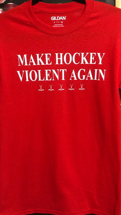 “Make Hockey Violent Again” Red Unisex Adult Shirt