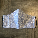 Light Blue Flower Face Mask Child Size