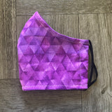 Purple Geometric Child Size Face Mask