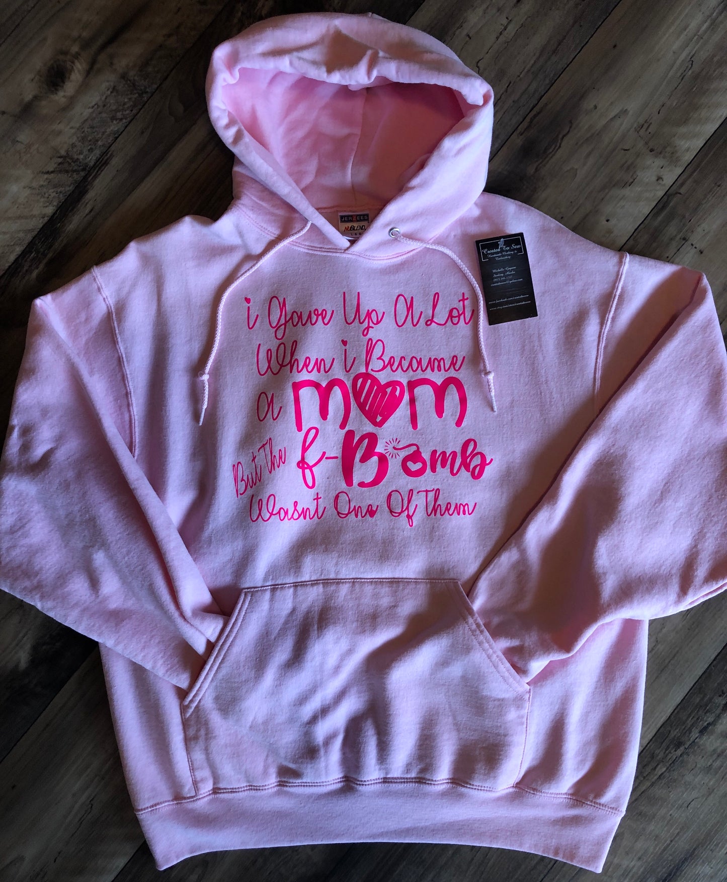 F-Bomb Mom Light Pink Hoodie Size L