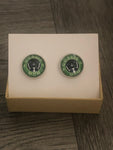 Coffee Hockey Goalie Mom Handmade 12mm Studded Earrings
