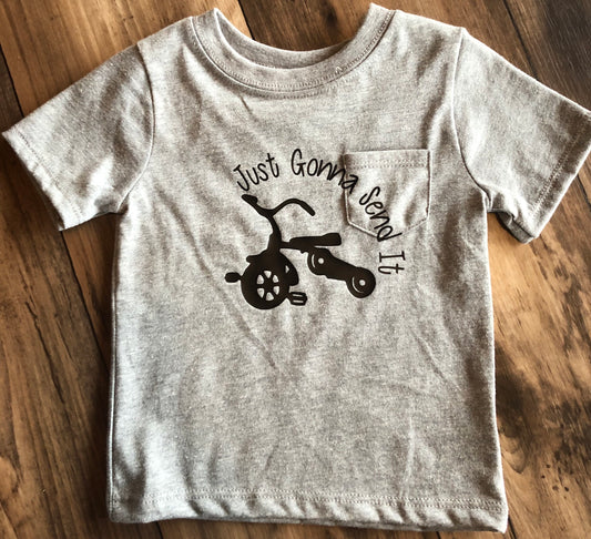 "Just Gonna Send It" Gray T-Shirt Size 12m