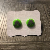 Green With Gray Goalie Earrings