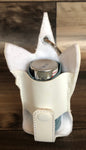 White Unicorn Inhaler Holder With Snap Closure and Key Ring