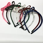 Hockey Lace Headband With Bow Black And White