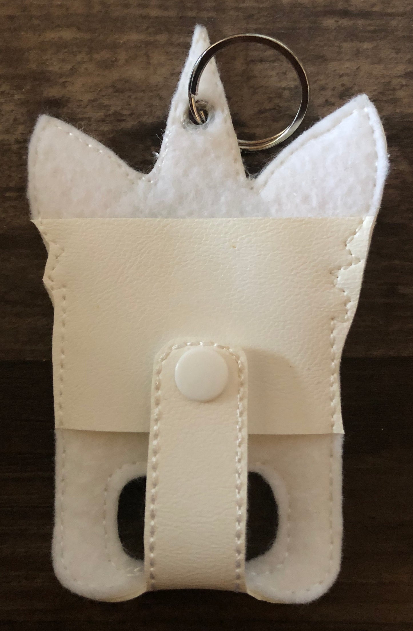 White Unicorn Inhaler Holder With Snap Closure and Key Ring