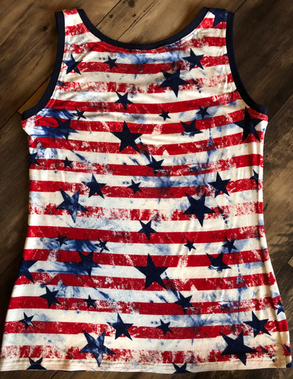 Stars and Strips Patriotic Tank Top Size M